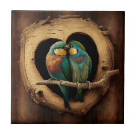 Wooden Rustic Lovebird