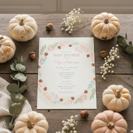 Woodland Acorn Chá de fraldas Convite