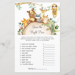 Woodland adivinha o jogo do Chá de fraldas de preç