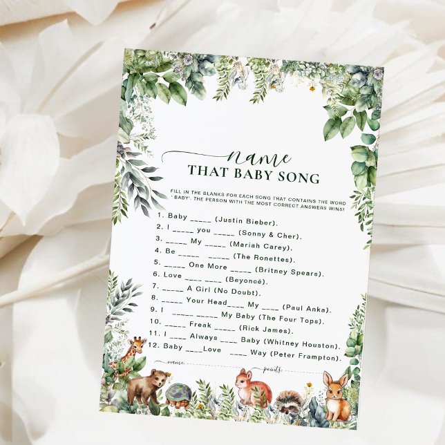 Woodland Animal Diz O Nome Do Jogo De Chá De Bebê (Criador carregado)