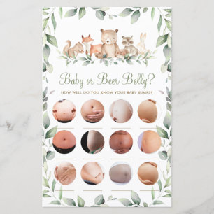 Woodland Animal Fun Chá Baby ou Beer Belly Game