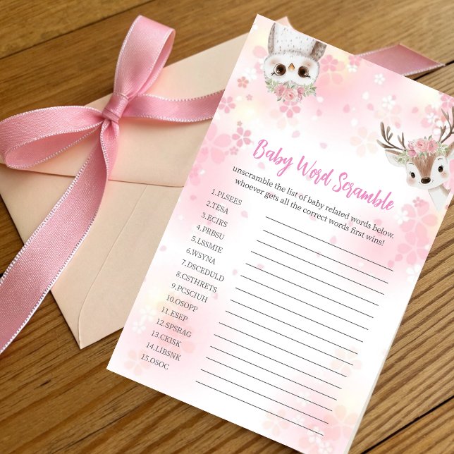 Woodland Baby Girl Word Scramble Game (Criador carregado)