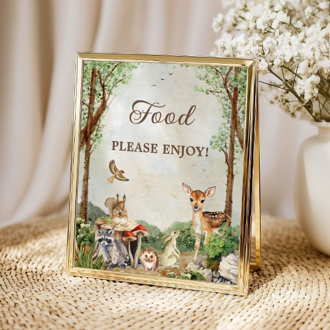 Woodland Baby Shower Food Table Poster (Criador carregado)