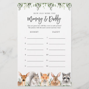 Woodland Chá de fraldas Quantos Anos Tinham O Cart