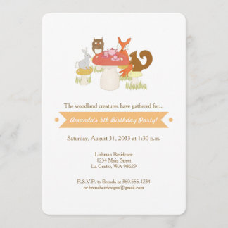 Woodland Creature Tea Convite de festas