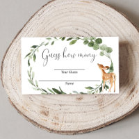 Woodland Deer adivinha quantos cartões de chá de f