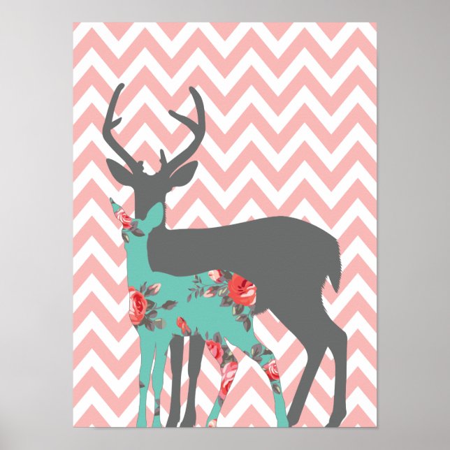 Woodland Deer Children's Bedroom Poster - 12 x 16 (Frente)