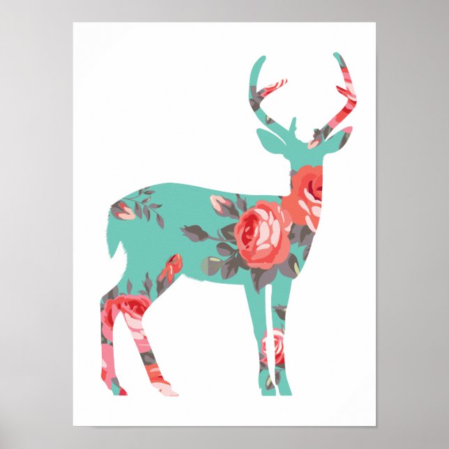 Woodland Deer Children's Bedroom Poster - 12 x 16 (Frente)