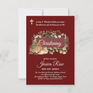 Woodland Deer Christening Convida Baptismo