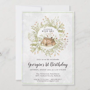 Woodland Deer   Convite de aniversário florestal