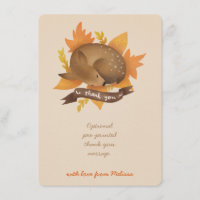 Woodland Deer Fall Chá de fraldas Obrigado Cartões