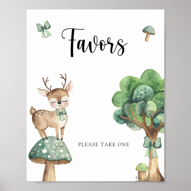 Woodland Deer - Favorece o Poster (Frente)