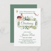 Woodland Deer Owl Christening Convida Baptism