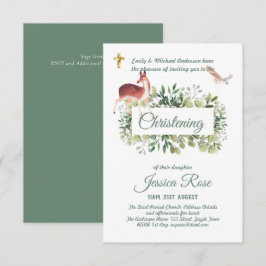 Woodland Deer Owl Christening Convida Baptism