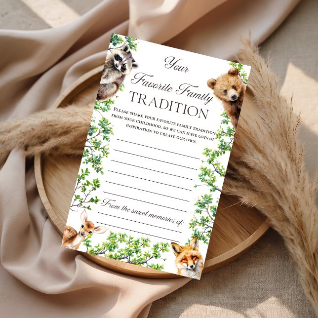 Woodland Family Tradition Baby Shower Advice (Criador carregado)