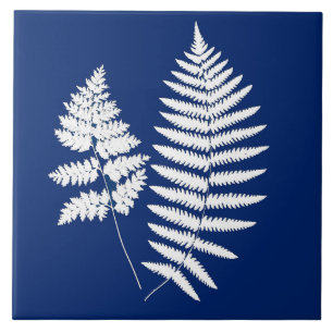 Woodland Fern, Cobalto Azul e Branco