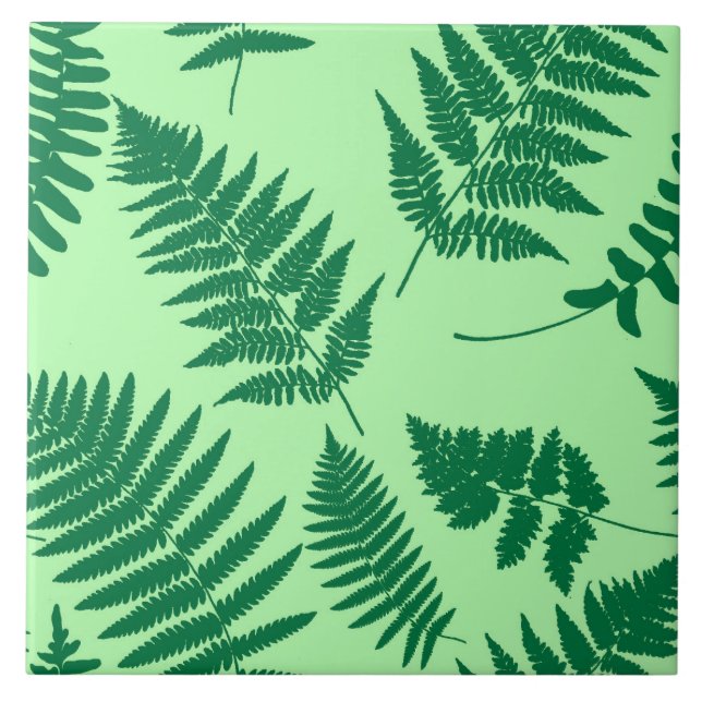 Woodland Fern Pattern, Emerald e Light Green (Frente)