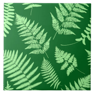 Woodland Fern Pattern, Emerald e Light Green Ce