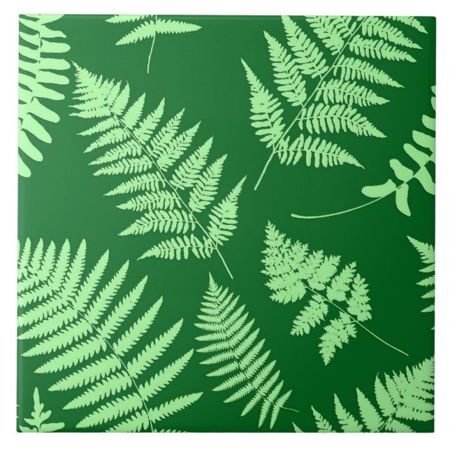 Woodland Fern Pattern, Emerald e Light Green Ce (Frente)
