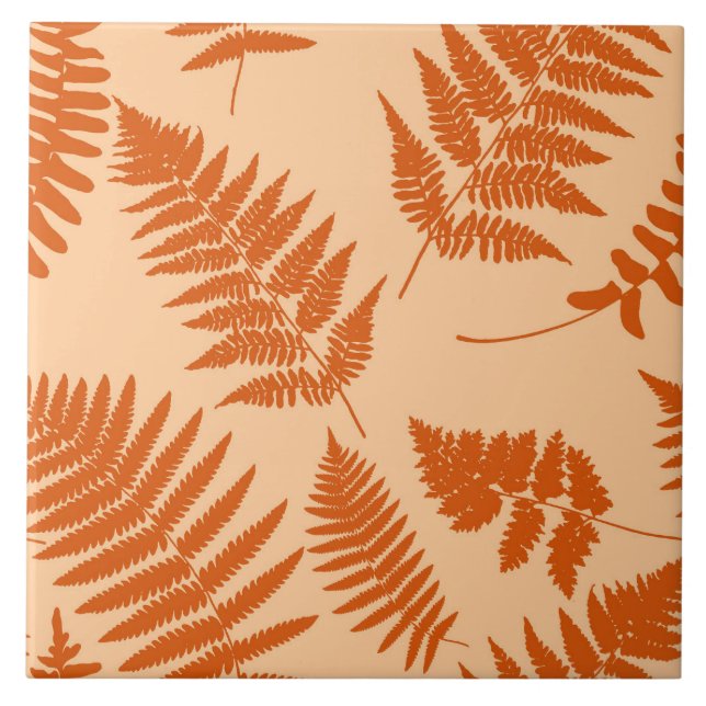 Woodland Fern Pattern, Pastel e Mandarin Orange (Frente)