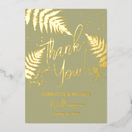 Woodland Ferns Foto Overlay Casamento Obrigado