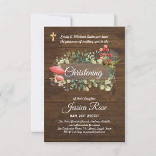 Woodland Floor Rustic Christening Conite Baptism