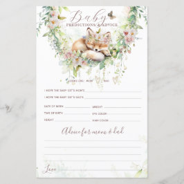 Woodland Floral Baby Predictions & Advice Game