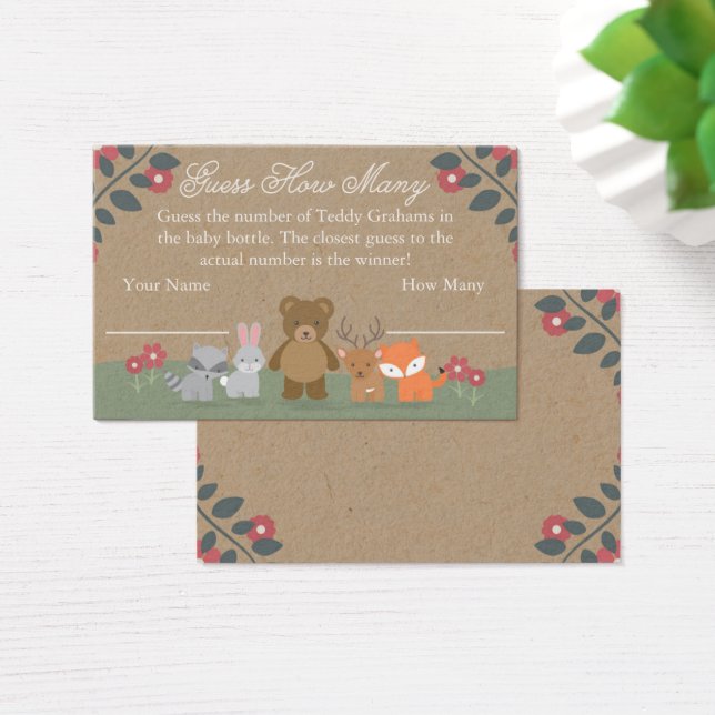 Woodland Florals Chá de fraldas Adivinha Quantas C (Mesa)