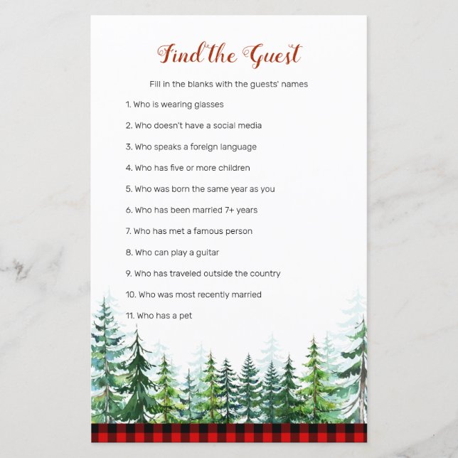 Woodland Forest Lumberjack Encontre o Jogo Convida (Frente)