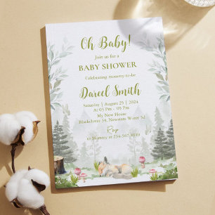 Woodland Fox Baby Shower Convites - Florestas