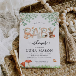 Woodland Gênero Convite Neutro ao Chá de fraldas