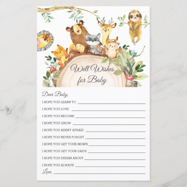 Woodland Greenerescer Bem Desejos para Cartão de C (Frente)