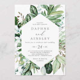 Woodland Greenery Convite Casual para Casamento