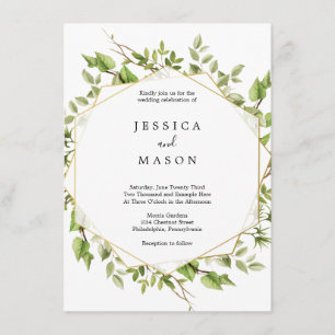 Woodland Greenery Wedding Convite