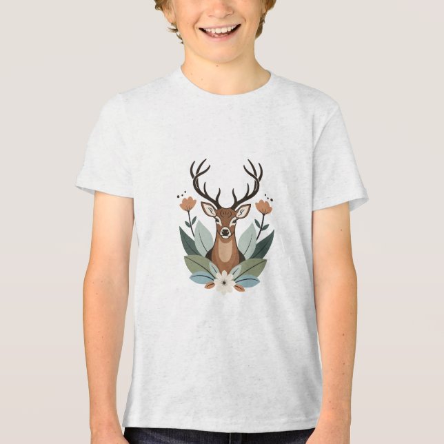 Woodland Harmony – Boho Deer Botanical Illustratio (Frente)