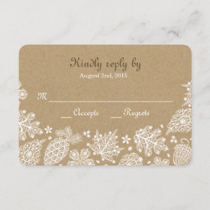 Woodland Heart Lacy deixa Casamento outono RSVP