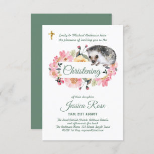 Woodland Hedgehog Christening Convida Baptism