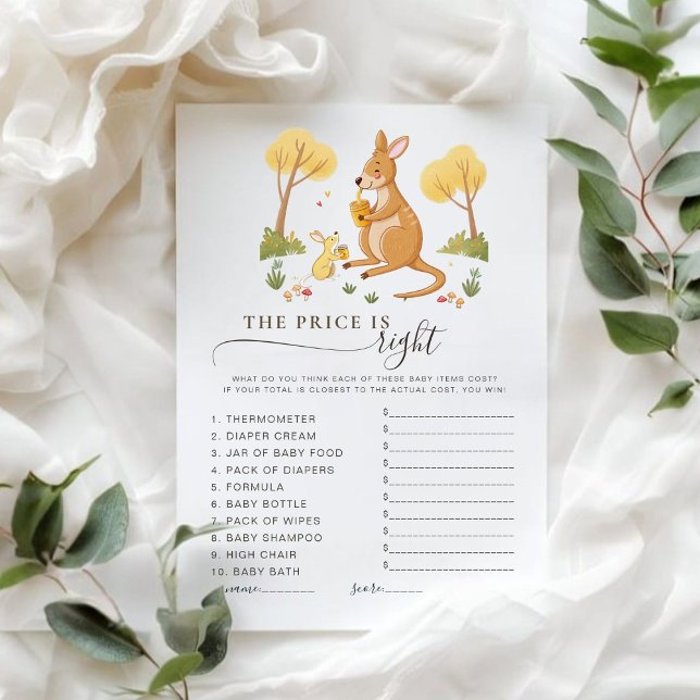 Woodland Kangaroo O Preço É Certo Jogo De Bebê (Criador carregado)