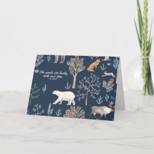 Woodland Maravilha Cartões de Natal Obrigado Notas