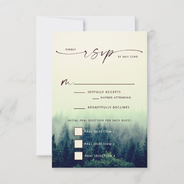 Woodland Mountain Weding RSVP (Frente)