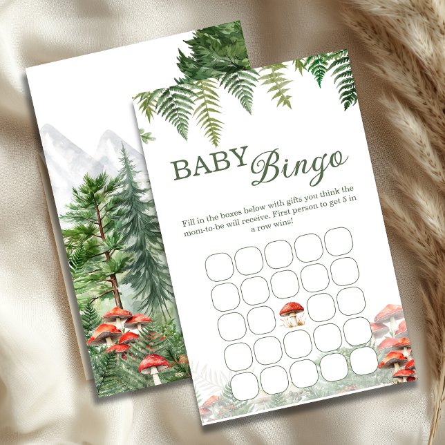 Woodland Mushroom & Fern Baby Shower Bingo Game (Criador carregado)