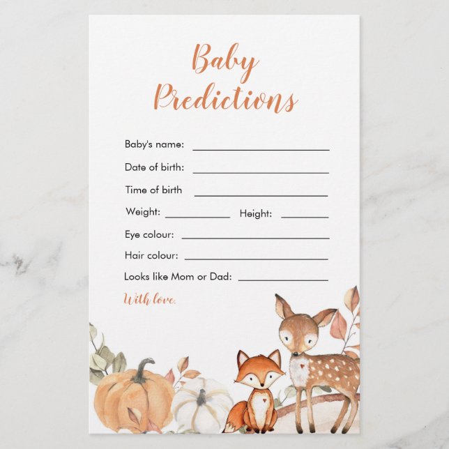 Woodland Oh Boy Pumpkin Baby Predição (Frente)