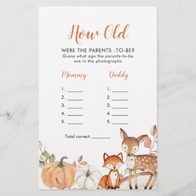 Woodland Oh Boy Pumpkin Quantos Anos Tinham Os Pai (Frente)