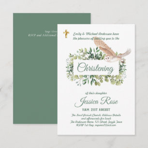 Woodland Owl Christening Convida Baptism