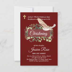 Woodland Owl Christening Convida Baptism