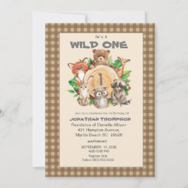 Woodland Wild One Convite de aniversário
