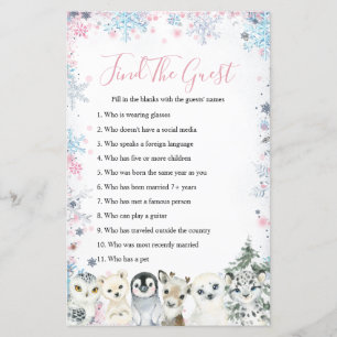 Woodland Winter Animal Artics Encontra o Jogo Conv