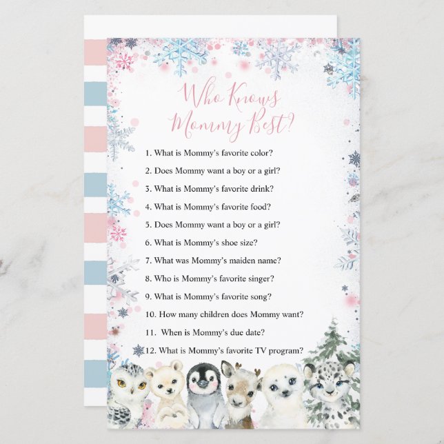 Woodland Winter Animal Artics Que Conhece Melhor A (Frente/Verso)