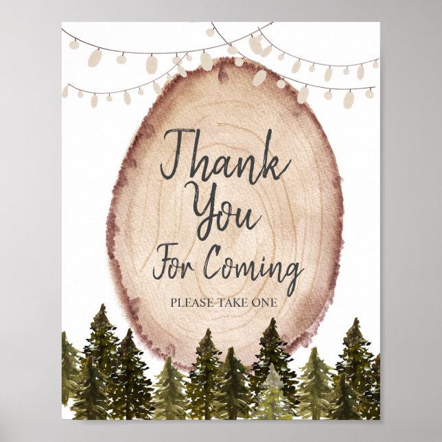 Woodland Winter Forest Obrigado por vir Poster (Frente)