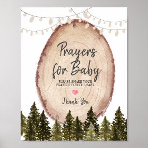 Woodland Winter Forest Prayers para Baby Poster